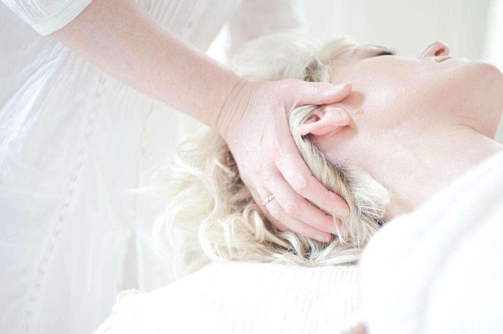 Laser treatment being performed with modern cosmetology equipment